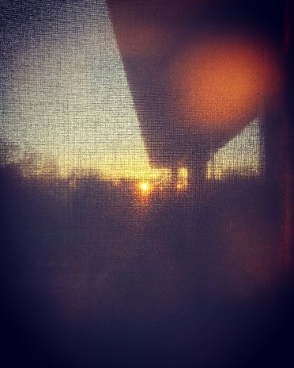 Sunrise | Sunset through a clients white #automated roller #blinds. They can see out. But you can't see in. Bring in your measurements and look through our samples. #eastcote