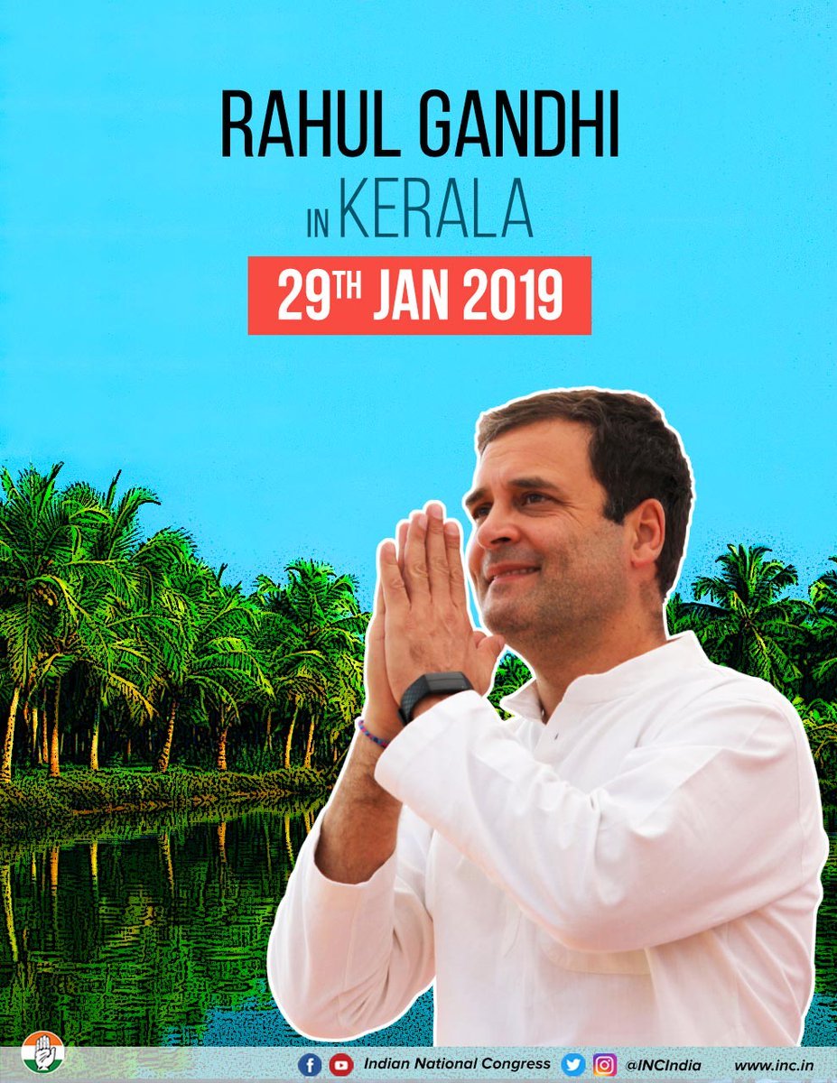 Tune into our social media channels tomorrow to watch Congress President <a href="/RahulGandhi/">Rahul Gandhi</a> live from Kerala. 

Facebook: facebook.com/IndianNational… …

YouTube: youtube.com/user/indiacong… …