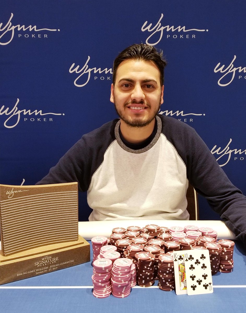 WynnPoker's tweet photo. Joseph Beltran defeated the 650 player field in The Wynn Signature Series $250K Guarantee!!! Along with the trophy, Joseph took home a nice pay day of $45,822. Congratulations on the win!!! https://t.co/ms1I97KYM3