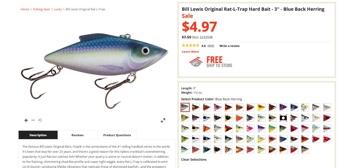 MysteryTackleBx's tweet image. Serious question, how do you feel when you see this many color options for a lure?