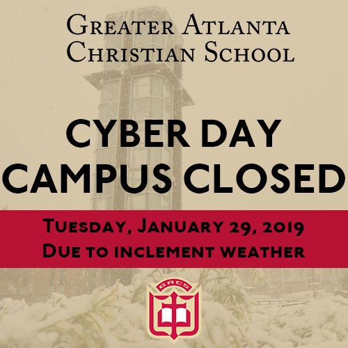 GACSpartans's tweet image. Due to the forecast of inclement weather, GAC is closed tomorrow including all after school activities.