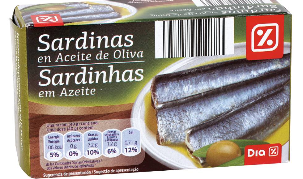 diarioferrol's tweet photo. DIA ha retirado un lote de 24.576 latas de sardinas en aceite de oliva en conserva de su propia marca, fabricado por Cofisa, Conservas de  Peixe de Figueira S.A., ante un posible defecto de esterilización de algunas de  esas latas y "únicamente como medida preventiva". https://t.co/hFlyGFPu3b