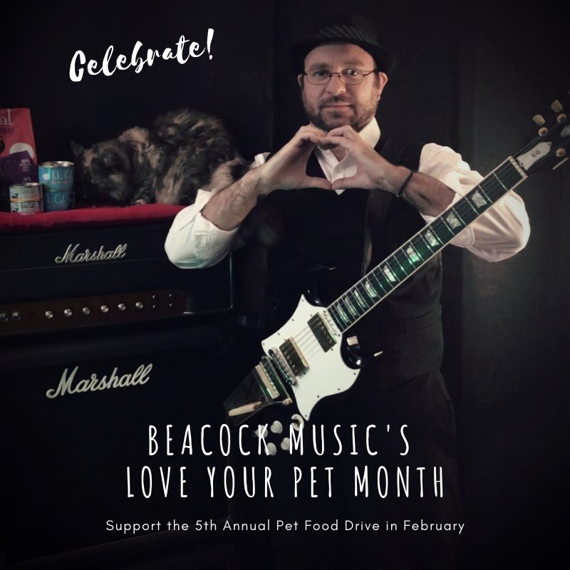 BeacockEdCenter's tweet photo. Help us support Mostly Mutts Rescue and @furryfriendswa at the 5th Annual Pet Food Drive during February!
#hearthand
#LoveYourPets
#MusicMonday 
#marshallamps #gibson #TikiPets https://t.co/HAg3yJxpGy
