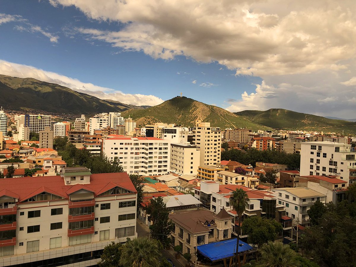 RajAgra's tweet photo. Always good to come to #Cochabamba, #Bolivia. A beautiful city, amazing food and friendly people. Here's a view of the Cristo de la Concordia from the hotel room atop San Pedro Hill. This statue is taller than Christ the Redeemer statue in Rio. https://t.co/0VvKkzwKl9