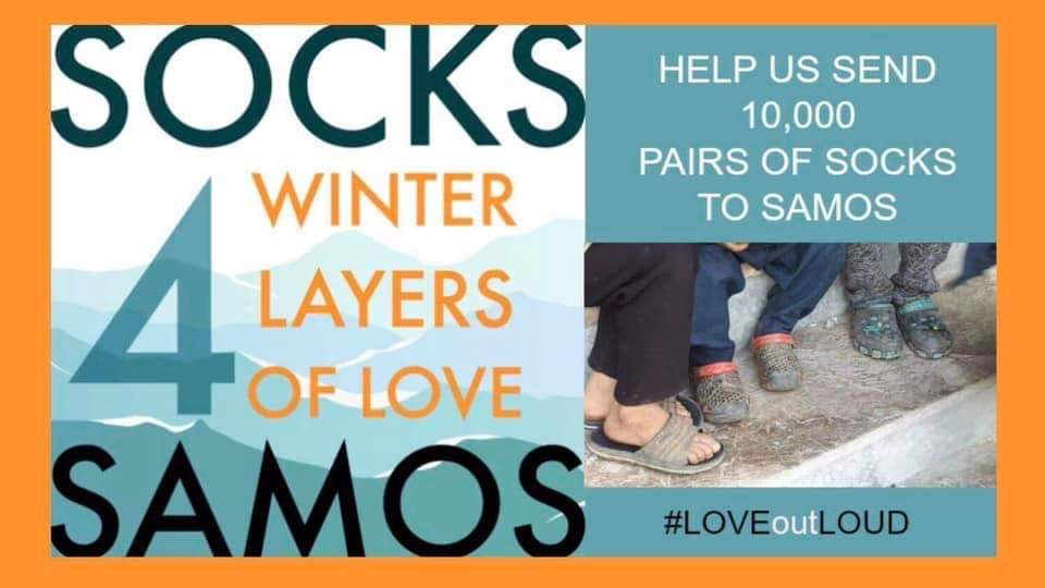 chwood4refugees's tweet photo. Dry and warm feet can make the world of difference when people are cold. Our new #SOCKS4SAMOS appeal aims to get 10,000 pairs of socks to #Samos where there are over 5,000 refugees. Your Β£10.00 donation will enable us to warm 16 pairs of feet "THANK YOU"
https://t.co/Qpwfx2PQj8 https://t.co/GU2DOnlX15