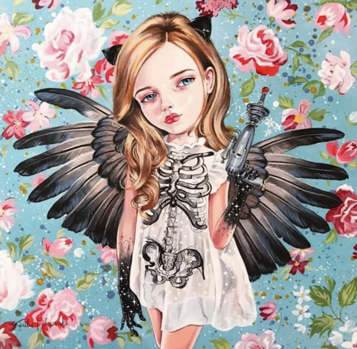 DeannGoss's tweet photo. ᔕkᑌᒪᒪᑎᗷoᑎeᔕ #macabre #SkullNBones #MangaMonday #juliefilipenko #lowbrow https://t.co/qZ9QgYQ7tP