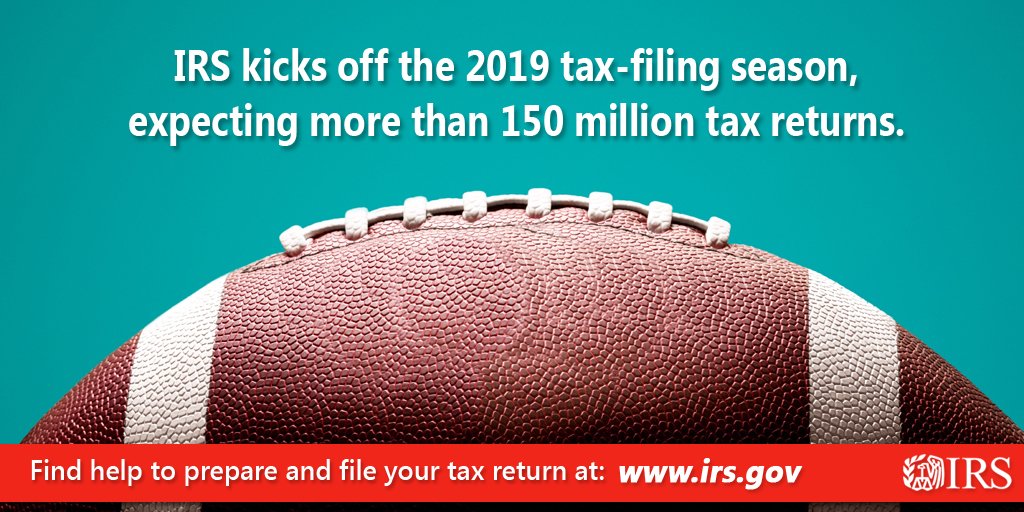 📢 #IRS has started accepting and processing income tax returns. More than 150 million returns are expected this year. Most people have until April 15, 2019 to file and pay any tax due. See irs.gov/news