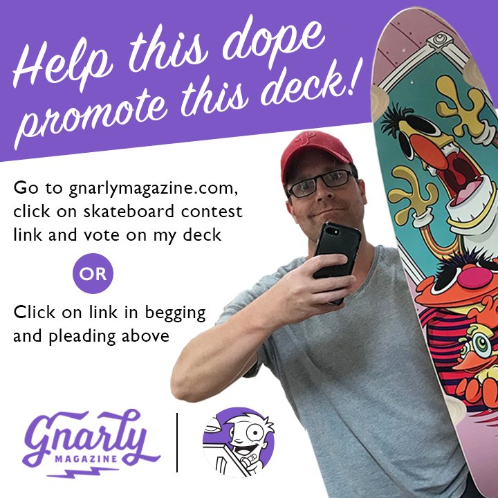 mattcandraw's tweet photo. last plead to help this dope (me) get votes for his deck. https://t.co/yVigApotVR 
#vote #mattcandraw #artcontest #skateboard #skate #skateboardingisfun #skateboarding #artoninstagram #instaart #instagood #votenow #skateboardart #art #competition #kustomkulture #kustom #ratfink https://t.co/o7DkveSAXn