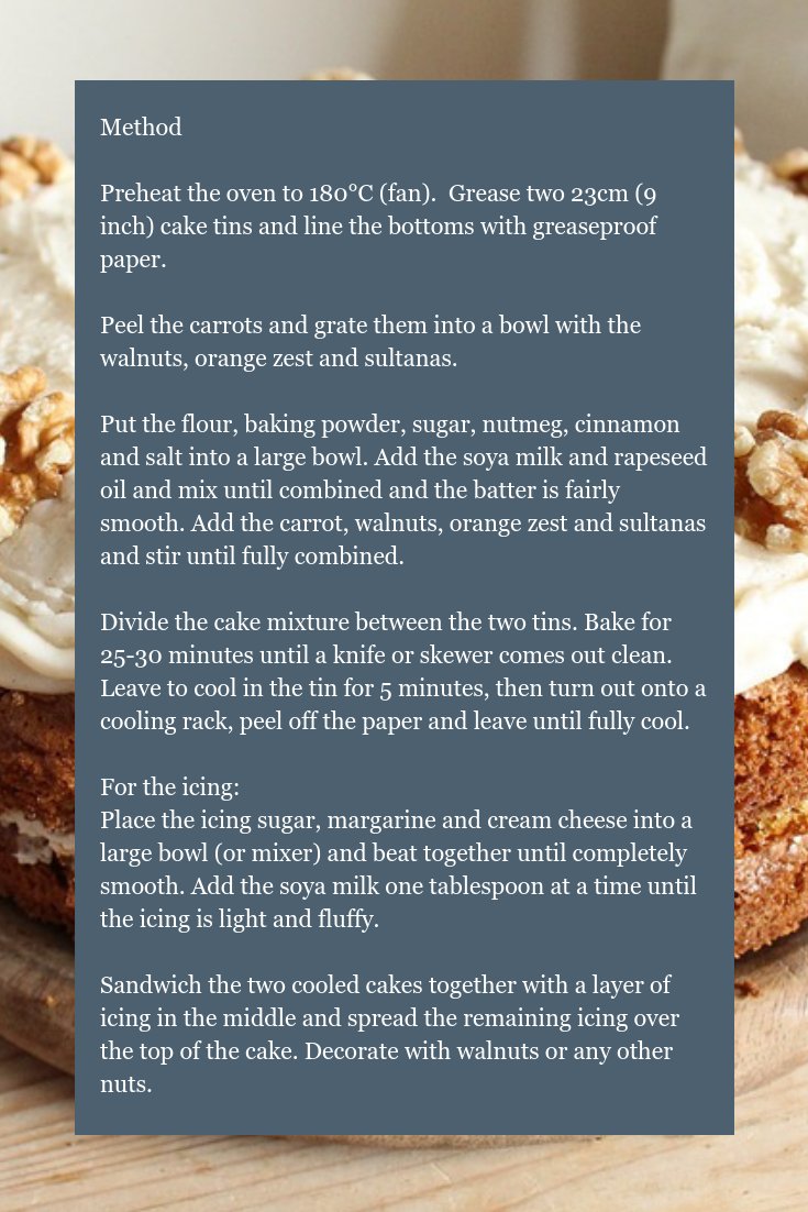 Who needs cheering up this Monday? Cake makes everyone happy, right? Here's our vegan Carrot Cake to brighten your day 🥕
#MondayMotivation #Veganuary #CarrotCake #VeganRecipe