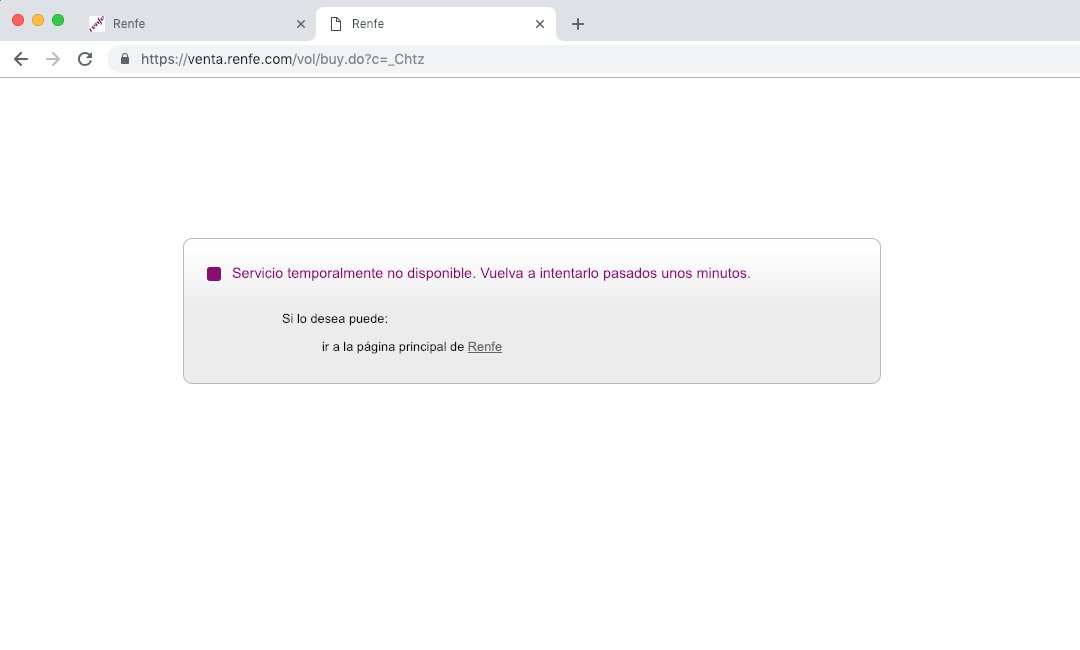 gio_080's tweet image. Esto es lo que sucede una vez finalizas el proceso de compa en @Renfe ya con los datos de tu tarjeta introducidos...una experiencia de usuario brutal. ¿Cual es el estado de mi compra en este momento @Renfe ? Propongo el Uber/Cabify ferroviario :|