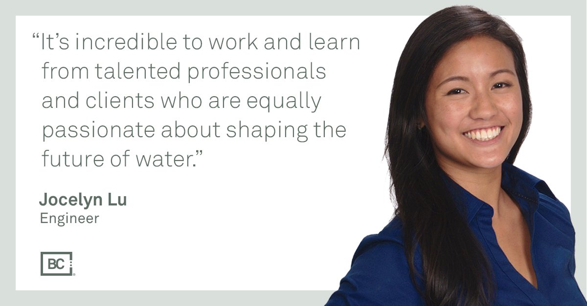 brwncald's tweet photo. #PictureYourselfAtBC: Meet Jocelyn Lu, a #RisingProfessional civil engineer shaping the future of water on premier projects like @CityofSanDiego’s Pure Water Program! Want to work with #OneWater leaders like Jocelyn? We’re hiring! https://t.co/RHLKL7KGPx #STEMcareers #joinus https://t.co/4906Eyq3n1
