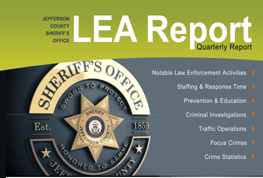 Want to see crime statistics for your neighborhood, courtesy of the <a href="/jeffcosheriffco/">Jeffco Sheriff</a>? Last week, <a href="/Jeff4Sheriff/">Sheriff Jeff Shrader</a> presented recent stats to the Jefferson County Board of Commissioners and the crime numbers are available on the county website: jeffco.us/ArchiveCenter/… #Jeffco
