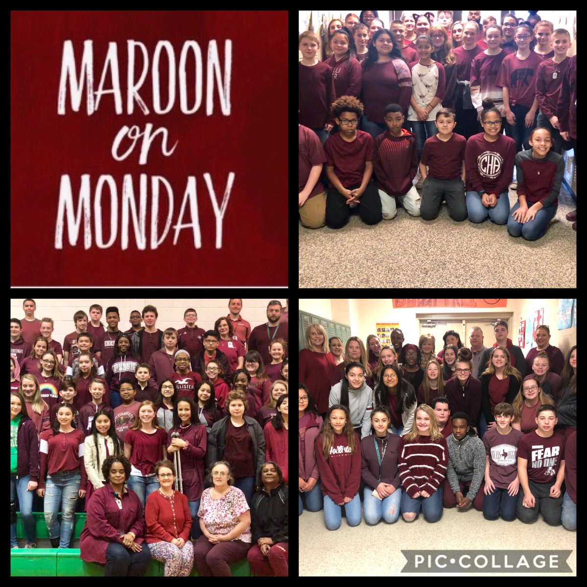 TMSEaglesRock's tweet photo. TMS 6th, 7th and 8th grade teachers and students are wearing maroon today in support of Athens ISD.  You are in our thoughts and prayers! @AthensISD #SendIt7 https://t.co/Ot2FgQ1XIF