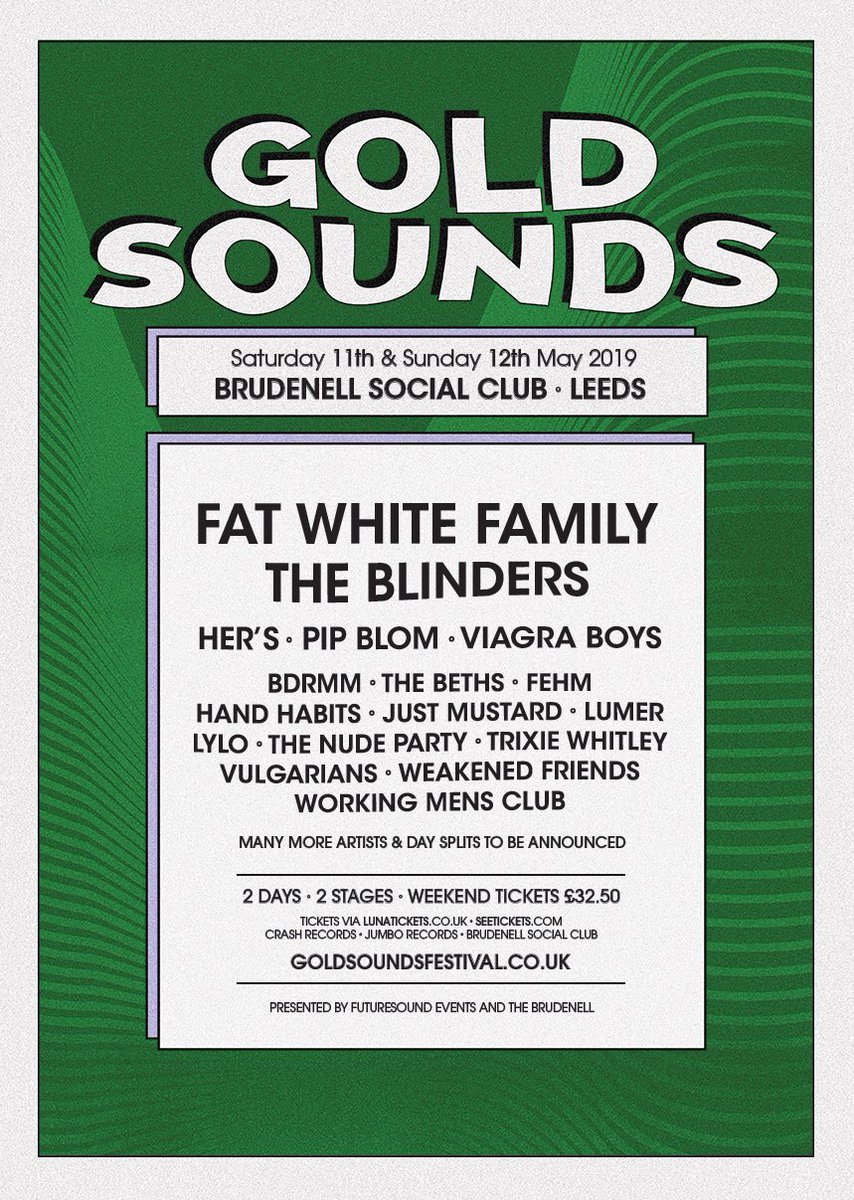 Vulgarians (@vulgariansuk) on Twitter photo Now then.
We play <a href="/GoldSoundsFest/">Gold Sounds</a> in May with <a href="/FatWhiteFamily/">Fat White Family</a>, <a href="/ViagraBoys/">viagr aboys</a> (+ loads more) and Hull brothers @bdrmm_ + <a href="/LUMERband/">LUMER</a>. 3/17 ain’t bad odds, HU.
Tickets on sale 10am this Wednesday: bit.ly/goldsounds2019…
Vulgs x Now then.
We play <a href="/GoldSoundsFest/">Gold Sounds</a> in May with <a href="/FatWhiteFamily/">Fat White Family</a>, <a href="/ViagraBoys/">viagr aboys</a> (+ loads more) and Hull brothers @bdrmm_ + <a href="/LUMERband/">LUMER</a>. 3/17 ain’t bad odds, HU.
Tickets on sale 10am this Wednesday: bit.ly/goldsounds2019…
Vulgs x