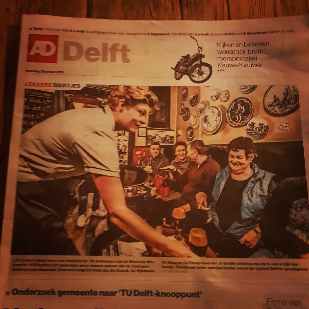 Delftbockbier's tweet photo. Dank aan de gasten voor jullie bezoek afgelopen zaterdag en @ADDelft voor deze prachtige foto 😊. De volgende tocht is zaterdag 6 april en dan weer #6bieren #6cafes https://t.co/sbditD5oiW