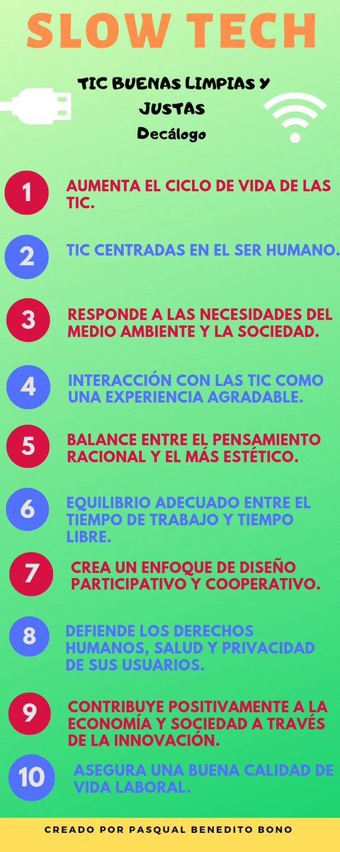 pasqualbenedito's tweet image. Muy buenas, aquí os dejo mi Decálogo acerca de un artículo que leído sobre SLOW TECH. Espero que os guste! 😉
#MP1013B #SlowTech #SlowTechEdu @jordi_a 
Para saber más:  pdfs.semanticscholar.org/01b0/98e9667a1…