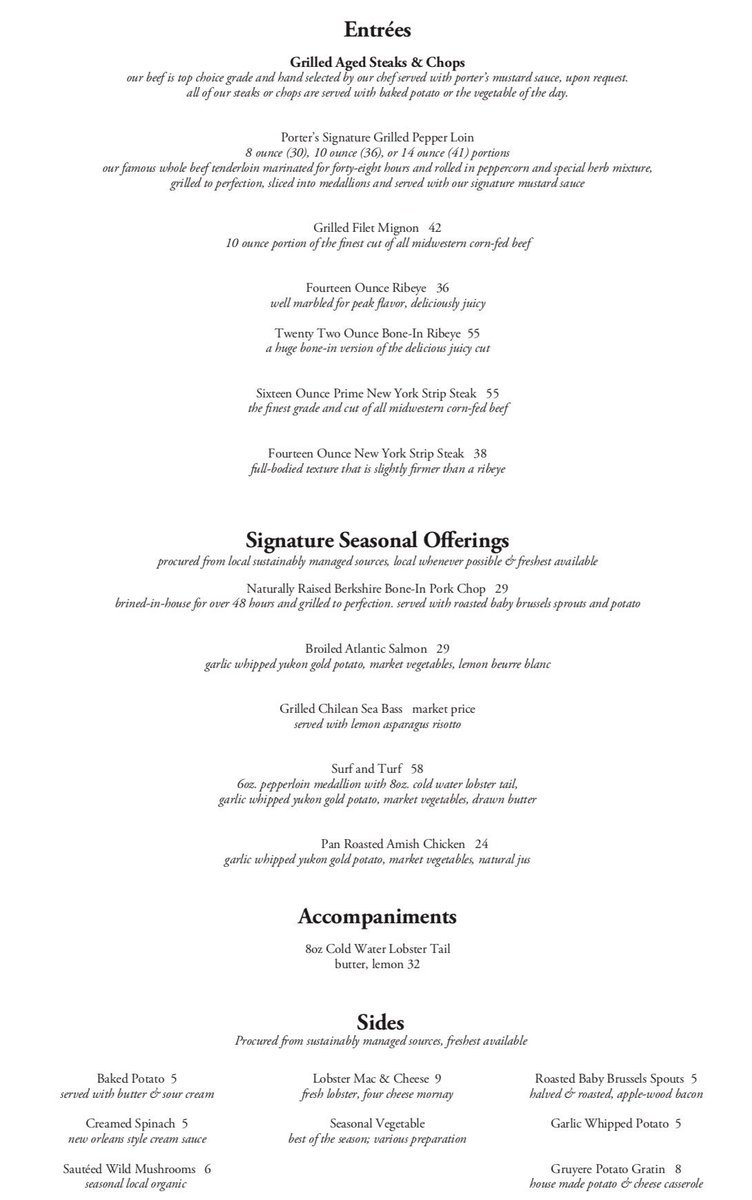 PortersStkHouse's tweet photo. Our full Valentine’s Menu is now available! 

Now accepting reservations on Open Table 🌹 https://t.co/5gNX51wCUX