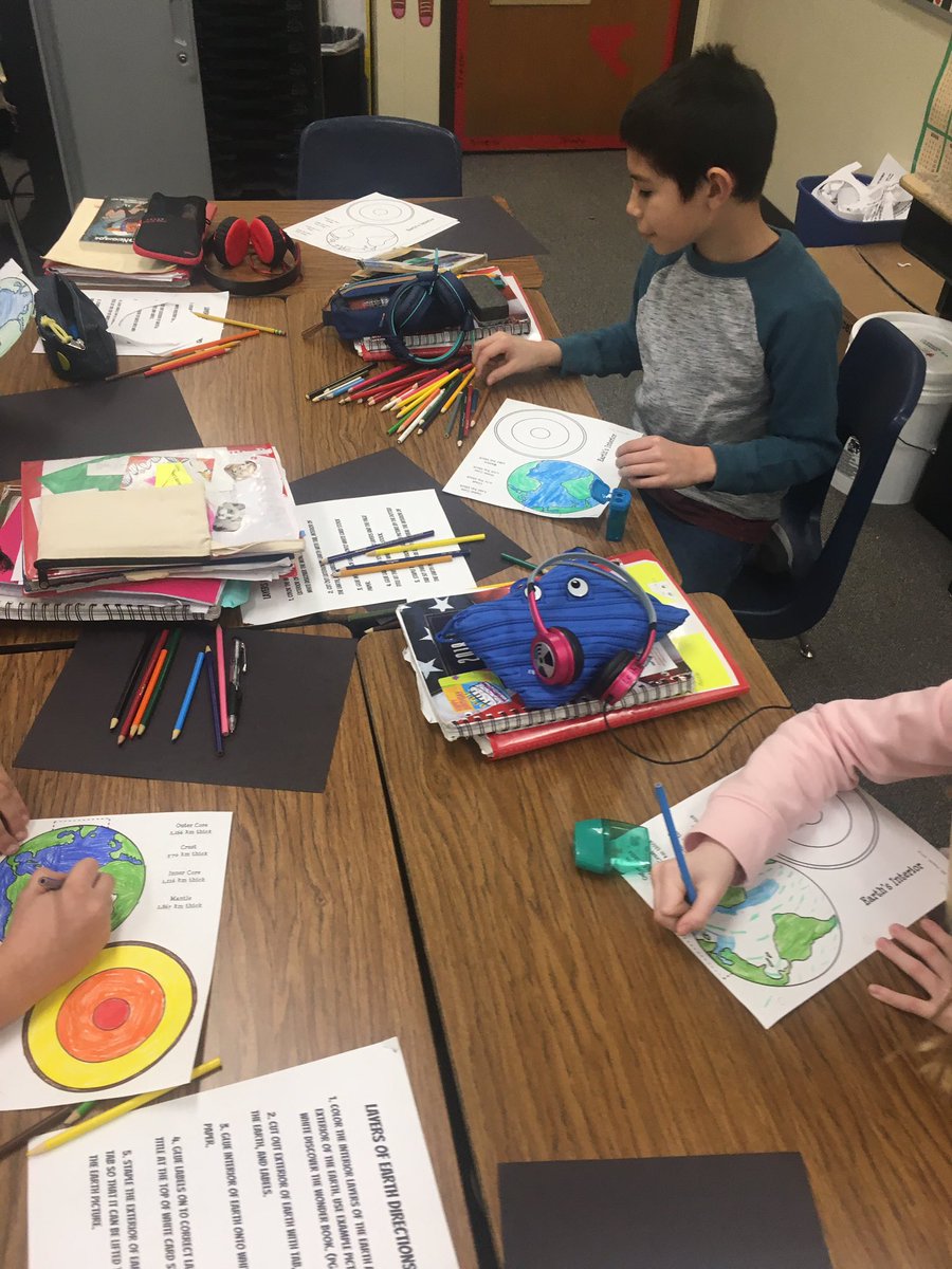 jakacki_ke's tweet image. Labeling and coloring the Earth’s Interior #crust #mantle #outercore #innercore
