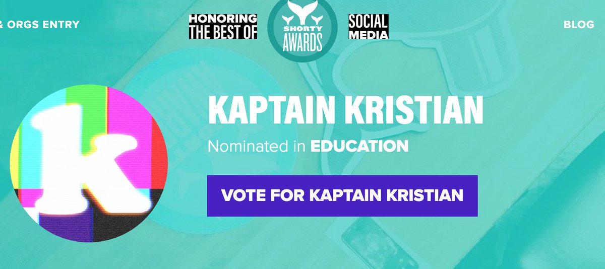 Got nominated for a Shorty Award. Dope.