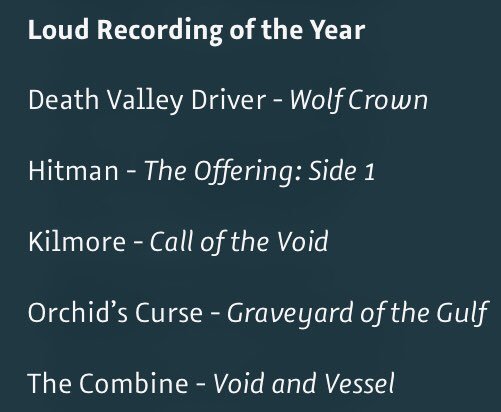 Happy to share that our split “Graveyard of the Gulf” is nominated for Loud Recording of the Year at the ECMAs. We are in great company with Death Valley Driver, Hitman Kilmore and The Combine!  

Full list of nominees at ecma.com/news/announcin…