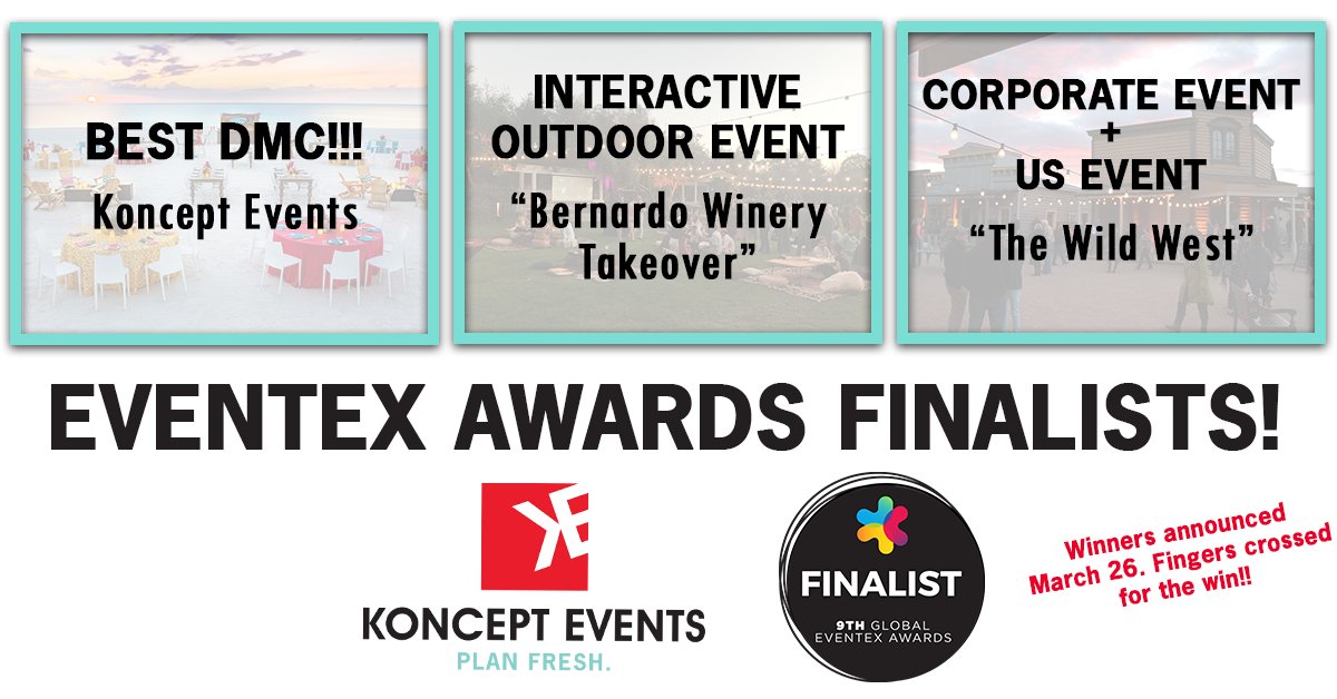 KE cantstopwontstop!! Congrats to our most amazing team who received nods from @eventexco in FOUR categories including our personal favorite, Best DMC. Winners announced in March, so keep all the fingers and all the toes crossed!
#EventExAwards #eventprofs #bestdmc