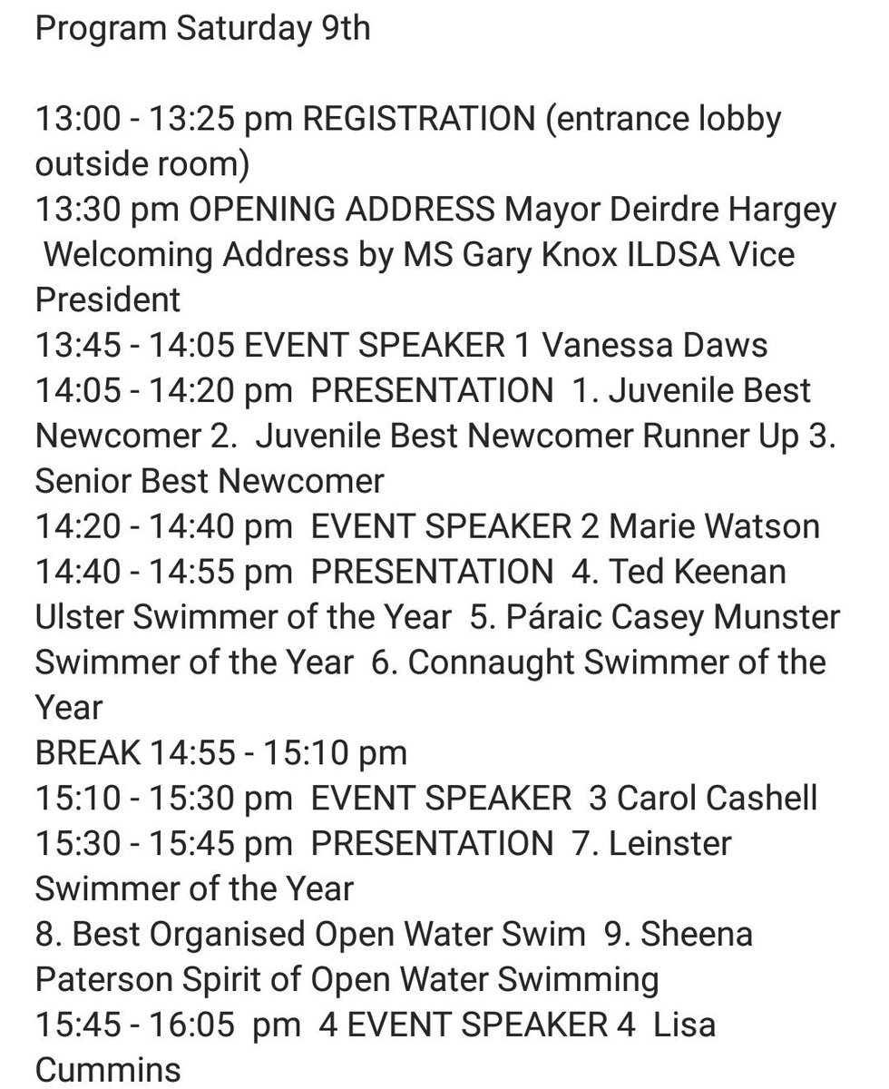 owsireland's tweet photo. Global Swim Series Eleventh Annual Awards for the 2018 Season &amp; Ireland Marathon Swimming Hall of Fame 
Belfast Castle 9th &amp; 10th February 2019 https://t.co/vD98UnaQ9i