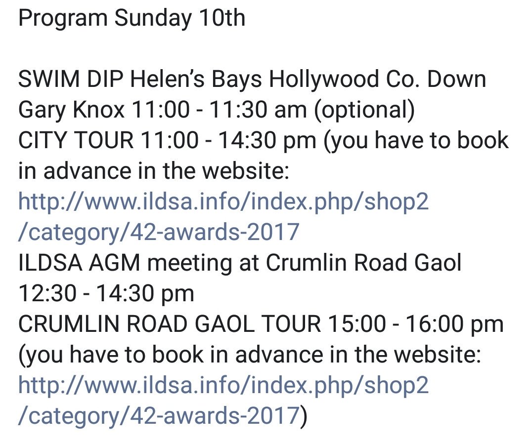 Global Swim Series Eleventh Annual Awards for the 2018 Season &amp; Ireland Marathon Swimming Hall of Fame 
Belfast Castle 9th &amp; 10th February 2019