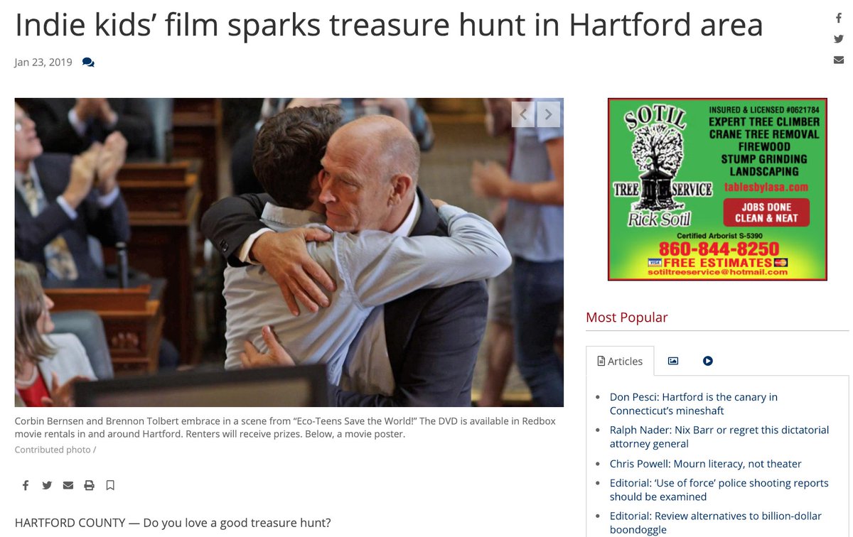 EcoTeensMovie's tweet photo. #EcoTeens is the #breakingnews in the #Hartford area! Keep looking in your local #Redbox and win some swag! https://t.co/5Rf3rOUfml @contenderfilms https://t.co/JRSL14DCrY