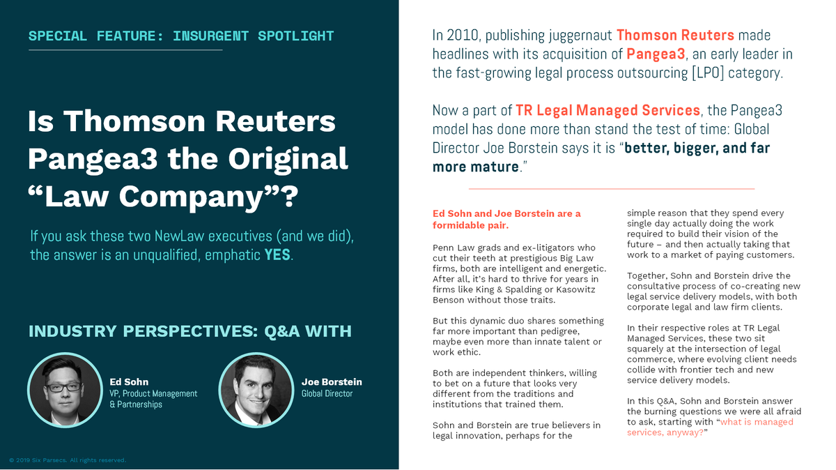 sixparsecs's tweet photo. 1/ PSA 📣 Come and get it: a bite-sized 🧁#quickread #sneakpeek from our upcoming #Insights Report on #legalinnovation. 🔥🔥

Q&amp;A with @jborstein + @edsohn80, we cover the 10-year #growth of @Pangea3, one of the original #insurgents + early #LPO leader

https://t.co/UbsM0xNYOC https://t.co/wb8DNYo9Lt