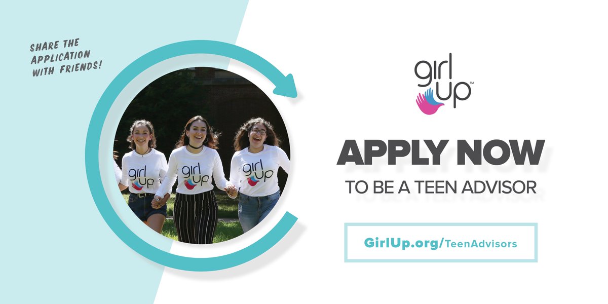 GirlUp's tweet photo. Applications to become a @GirlUp Teen Advisor are now OPEN! https://t.co/EZlda0HbLg

Thread: https://t.co/6H5kYBbxxm