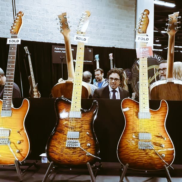 info_highwood's tweet photo. Tausch guitars using Highwood saddles at NAMM! 😁 https://t.co/DFvn31nScY for ergonomic saddles with beautifull tone and sustain 👍👍 https://t.co/qglEVbL5vH