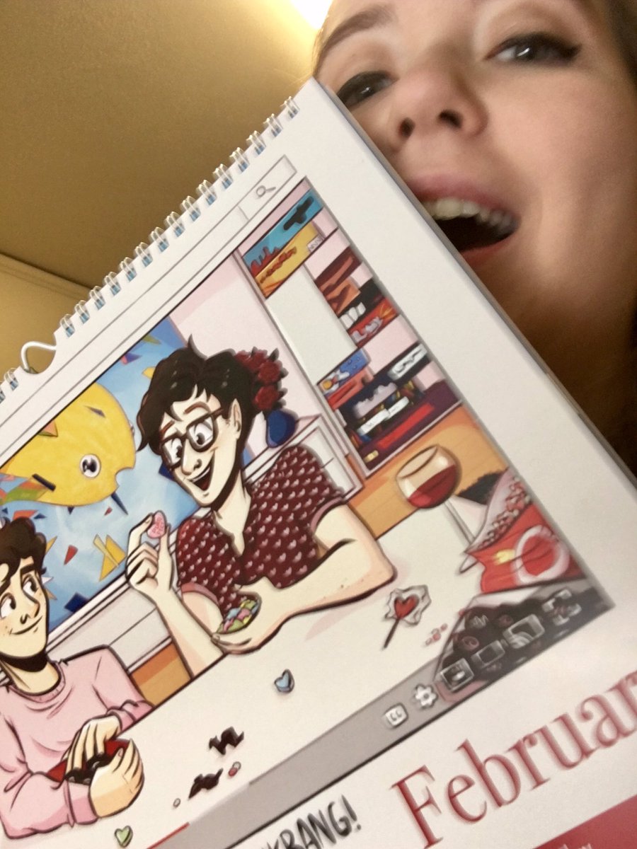 laurainlilac's tweet photo. my @dnpcalendar finally arrived in the mail!! Kind of bizarre seeing my art this big. It was amazing working with everyone and ty @pseudophannie for putting it all together!! 💘 https://t.co/L3SqNd7BjD