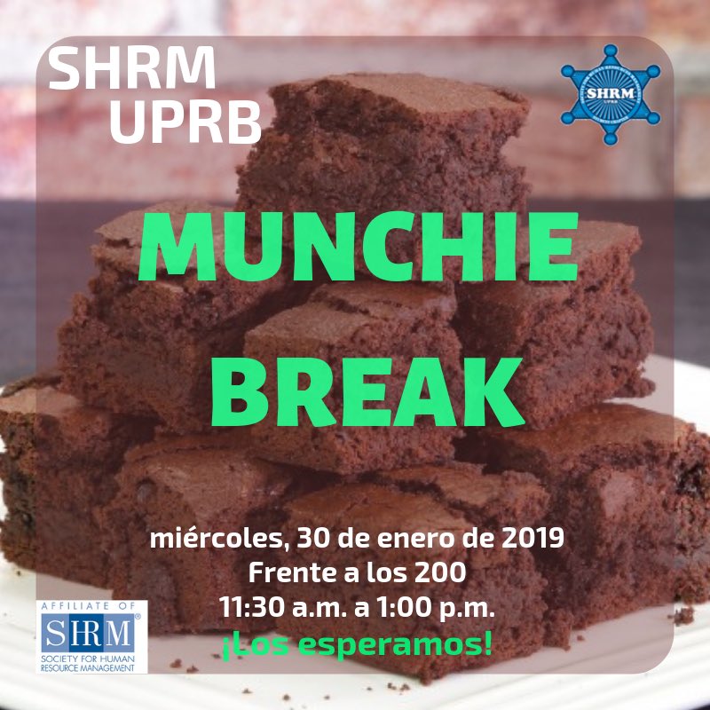 shrmuprb1's tweet photo. 🚨VENTA DE BROWNIES🚨
Este próximo miércoles, 30 de enero de 2019 tendremos nuestra primera venta de BROWNIES 😋
Estaremos frente a los 200, de 11:30 a.m. a 1:00 p.m.
¡No te quedes sin el tuyo! ¡Los esperamos!
#SHRMUPRB #SHRMERS #VentaDeBrownies #SHRMStudent #Team5152 🤠💙 https://t.co/i14CNvAkgl