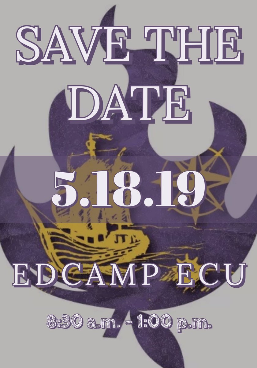 edCampECU's tweet photo. Mark your calendars! The fourth annual Edcamp ECU is coming soon... #SaveTheDate https://t.co/UI9C8FhT1D
