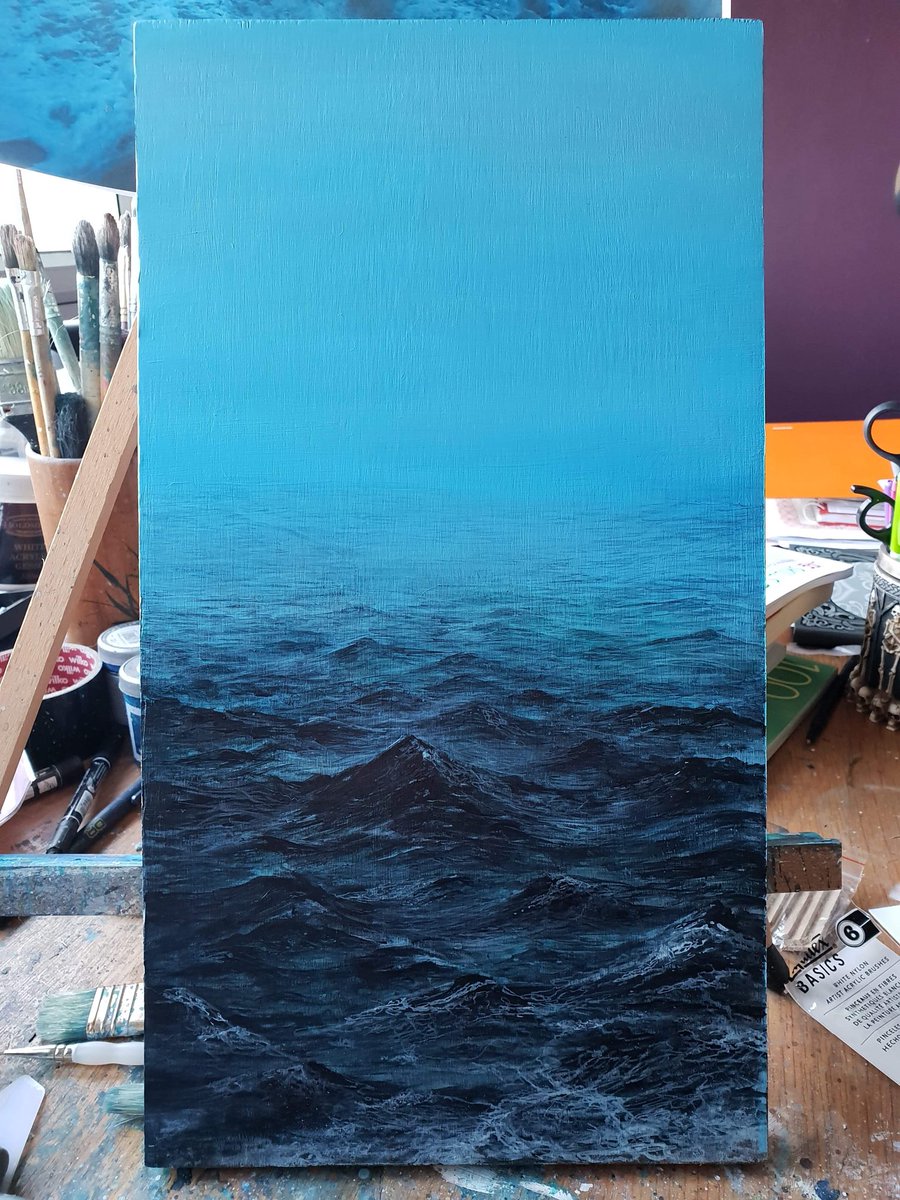 DameonStrong1's tweet photo. Today’s work - acrylic on birch - as a #challenge i only used my own #paintings for #Reference .#sea #ocean #art #painting #independentartist #artforsale #commissionart #oceanconservation #yorkshire https://t.co/tPlnwJAUZk