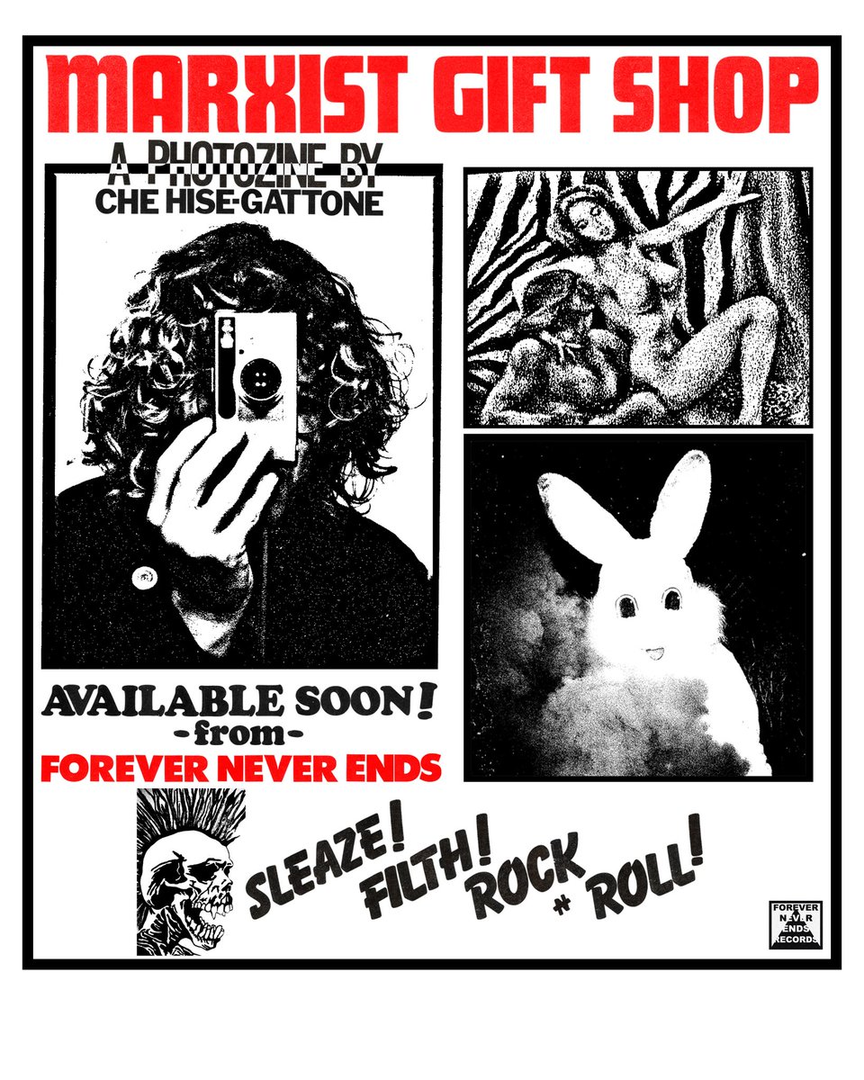 CHE HISE-GATTONE MARXIST GIFT SHOP. DOCUMENTATION OF RJC AND SEATTLES NEW GODS ANYWHERE FROM EUROPE TO TEXAS. I PERSONALLY DONT EVEN LOOK AT PHOTOGRAPHS BUT MAYBE YOULL ENJOY THIS SORT OF THING.
foreverneverends.bigcartel.com/product/che-hi…