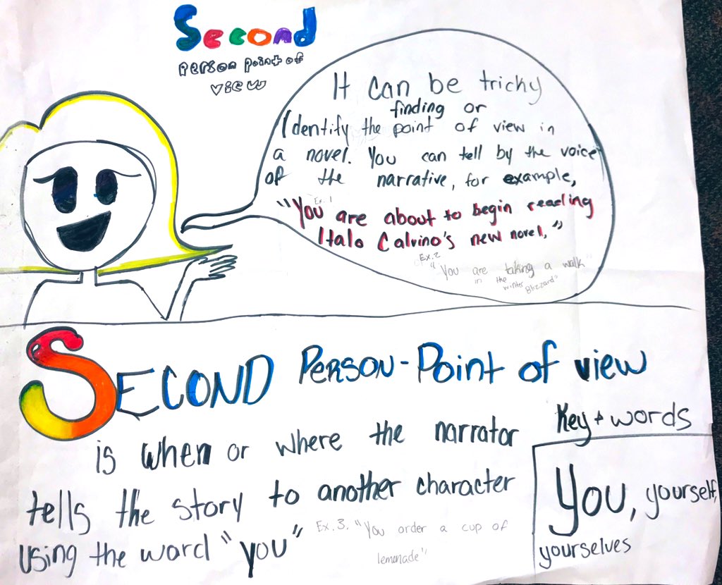 MsSeeneyTweets's tweet photo. We’ve been writing essays nonstop, so I thought we’d take a break and review types of writing and point of view with group poster projects! 😁 #argumentative #informational #narrative #firstperson #secondperson #thirdpersonlimited #thirdpersonomniscient https://t.co/NUohUzjR4C