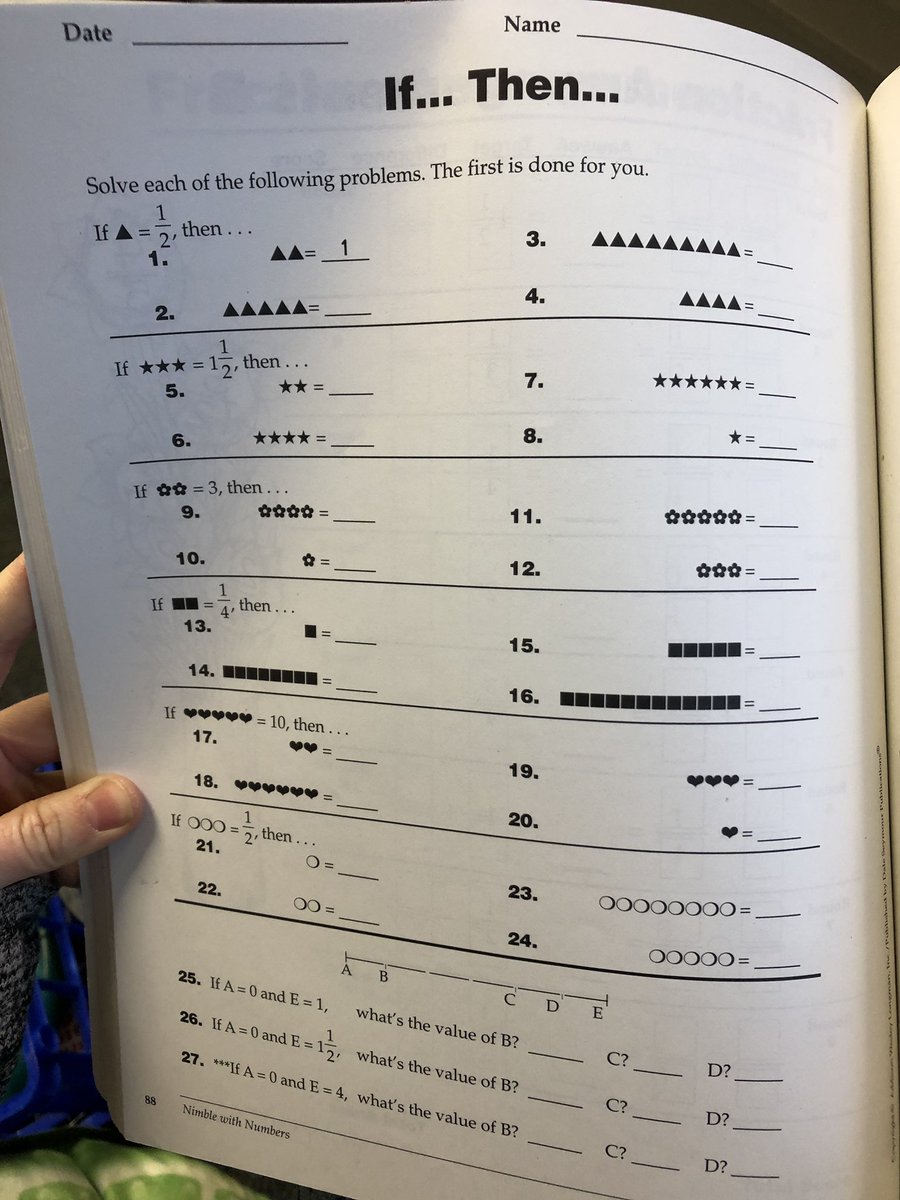 Prime_ary_Gal's tweet photo. This book is 🙌🏻 my kiddos loved this challenge and critical thinking activity! Awesome discussion about repeated addition and multiplying fractions #NimbleWithNumbers https://t.co/1j6ByUV8Pi