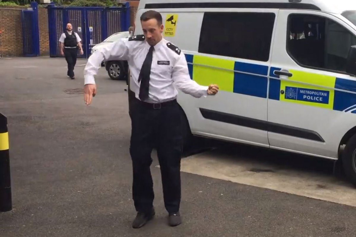 AwayDays_'s tweet photo. Met police when they hear they’ve avoided West Ham vs Millwall thanks to Wimbledon. #FACupDraw https://t.co/M4Ig1wkwCw
