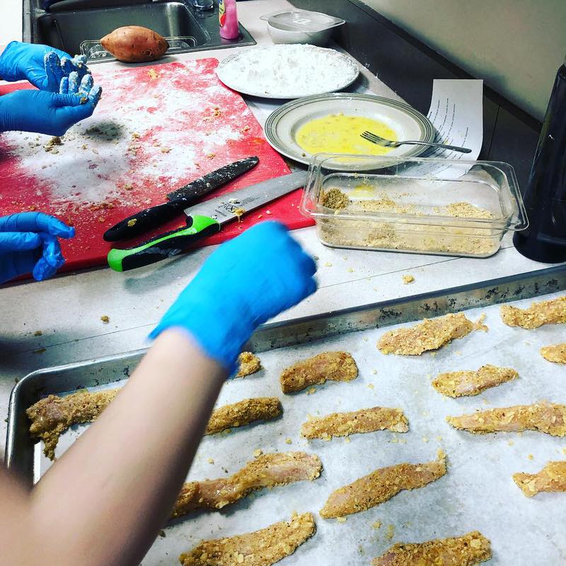 WillowSchoolWA's tweet photo. The Willow Cooking Club made baked sweet potato fries and baked chicken strips. Scholars chose what spices they used on everything and had a variety of breading to try. "...lots of families are enjoying a delicious dinner made with love and enthusiasm by their child." https://t.co/03W4bcaWdh