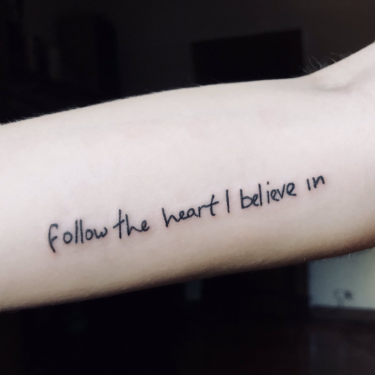 overrIap's tweet photo. Longshot lyric in Van’s handwriting 🌟

I’m so excited for the new album that I had to get a tattoo about it! Love this lads to death. https://t.co/8zJXMOH3Gl