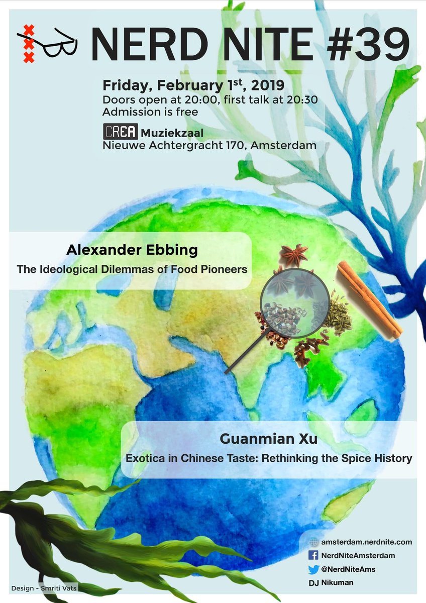 Talks about the history and the future of food. Interested? Drop by this friday at nerd nite amsterdam! #nerdnite #seaweed #Amsterdam