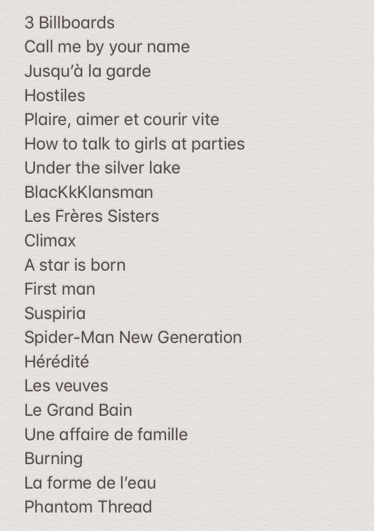 colinecptr's tweet photo. 1 mois après tout le monde, voilà enfin mon #Top2018 (alors que j’en ai encore beaucoup à rattraper) ! https://t.co/PBbyLYekcE