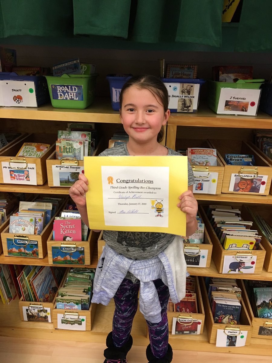 MrsShepherd4's tweet photo. Congratulations to our third grade spelling bee champion! Way to go Vaelyn! #SunapeeCentral https://t.co/caqu277uzA