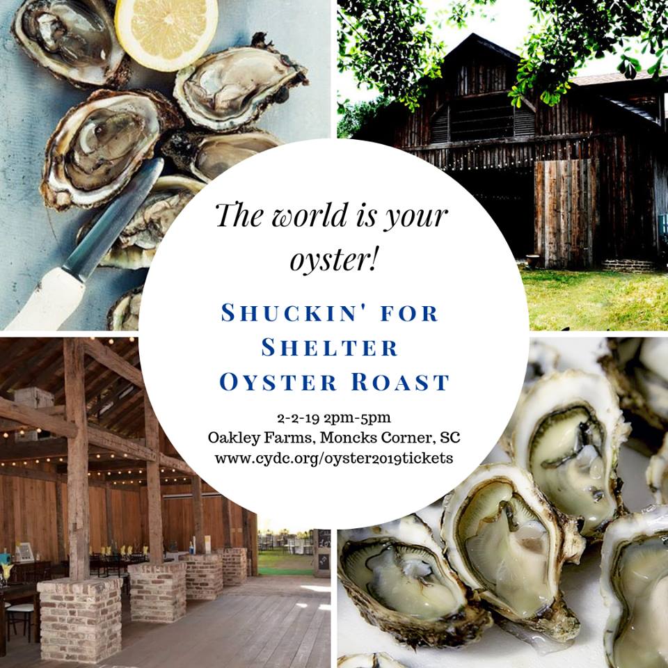 We want to see you at this year's #OysterRoast for the @CallenLaceyCtr!  This Saturday 2-2-19 <a href="/2/">A 2-loop</a>-5pm at Oakley Farms in Moncks Corner, SC  Get your tickets here: cydc.org/oyster2019tick…