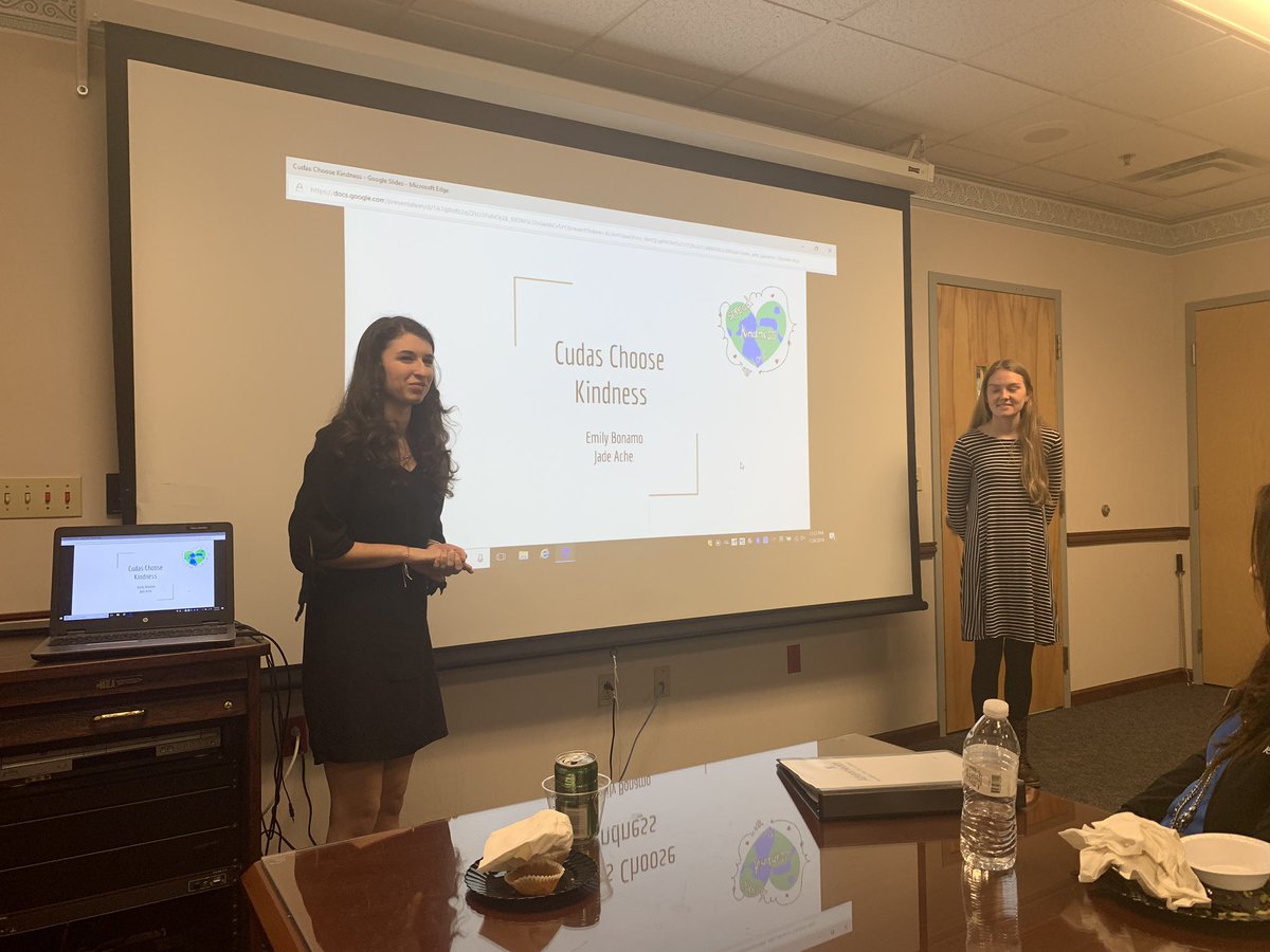 canes411's tweet photo. So proud of our seniors presenting today to the foundation board @AdventHealth NSB - our future is in really good hands. They were excited to share all about the progress of our grant from NSB Advent Foundation. #CudaProud ⚫️🔴⚫️ https://t.co/FHvN0vOCYE