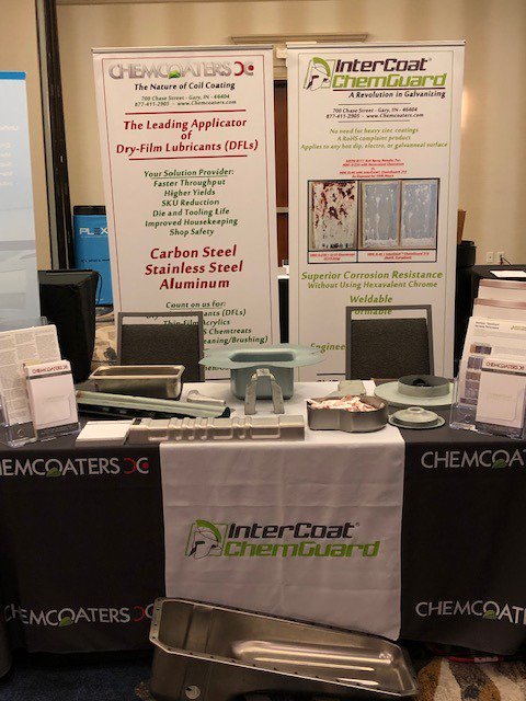 Chemcoaters's tweet photo. Stop by and say hello to Mike and Ted at the #Chemcoaters booth at the PMA #Nashville Conference! @PMATalk #steel #coilcoating #InterCoatChemGuard #corrosionresistant #metalstamping #PrecisionMetalformingAssociation #DryFilmLubricants #Prepaint https://t.co/W4L8jCimml