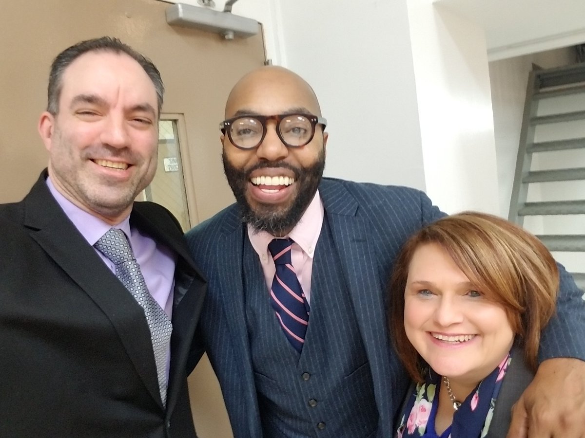 PrinNewmanBTHS's tweet photo. Keynote address given at tech on "7 c's for effective teaching" by Columbia professor Dr. Chris Emdin. Oh yah and he is a tech alum! https://t.co/nghcTeCval