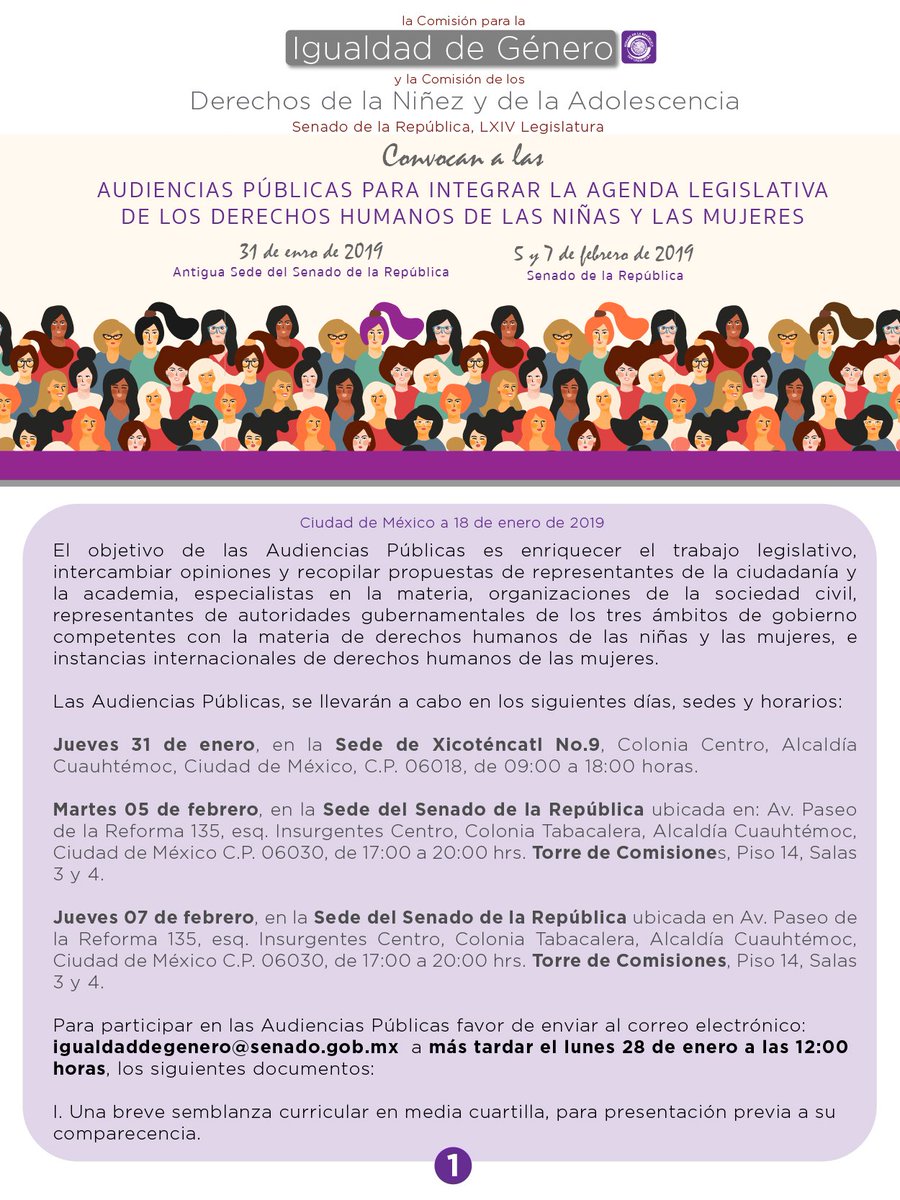 MaluMicher's tweet photo. ¡Va por las mujeres y las niñas!

Audiencias públicas para enriquecer el trabajo legislativo del @SenadoMexicano, a favor de los derechos de las mujeres, niñas y adolescentes.

Aquí las bases, ¡participa! 👇🏾 https://t.co/tUQ2RUdAU6