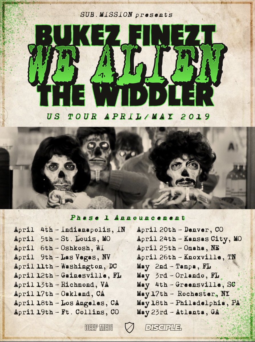 The_Widdler's tweet image. Phase 1 of the #WeAlien Tour 

More dates TBA. #DoYouBelieve 👽